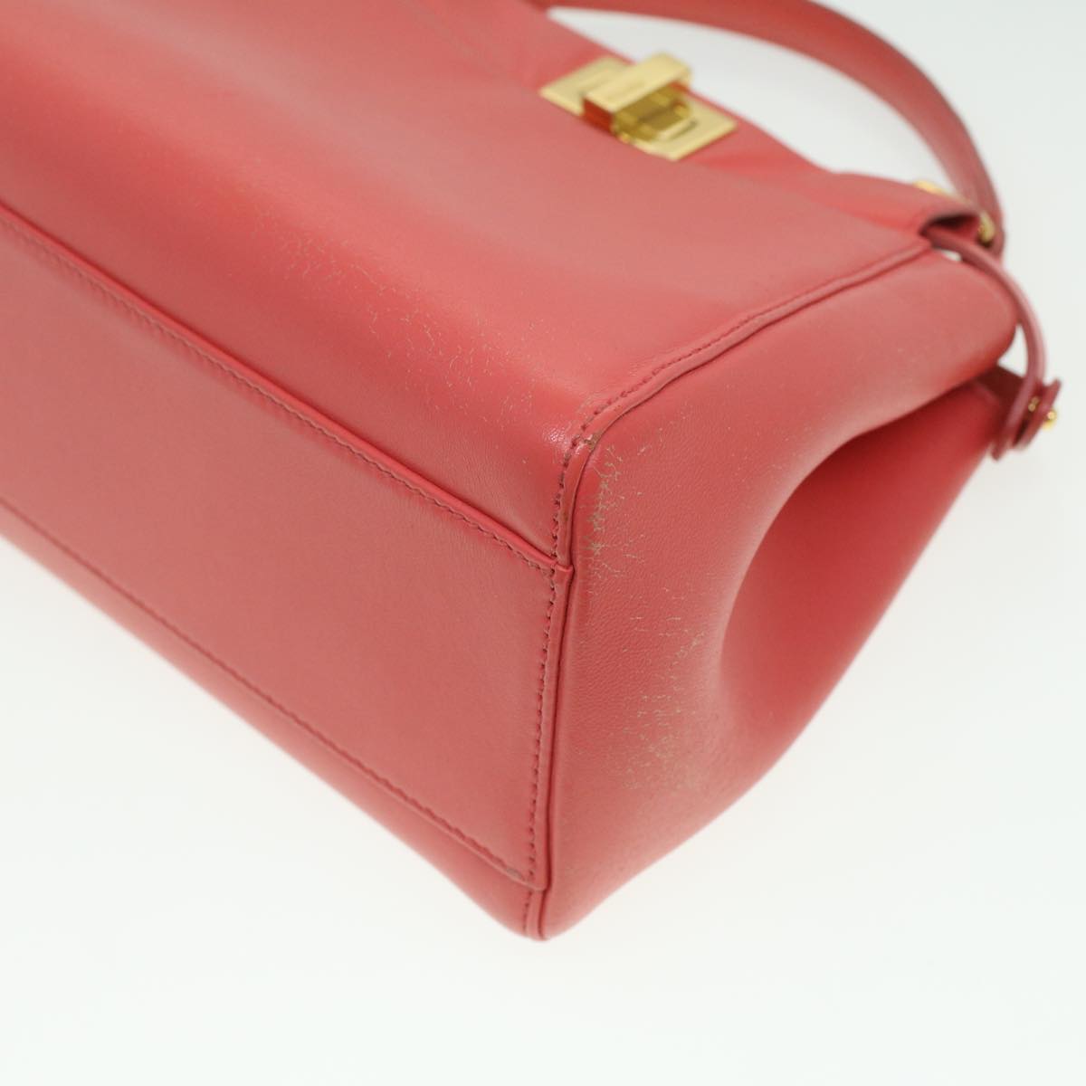 FENDI micro picaboo Hand Bag Leather 2way Orange am3883