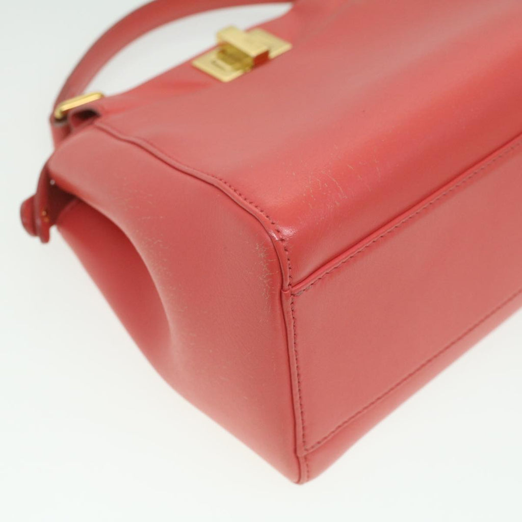 FENDI micro picaboo Hand Bag Leather 2way Orange am3883