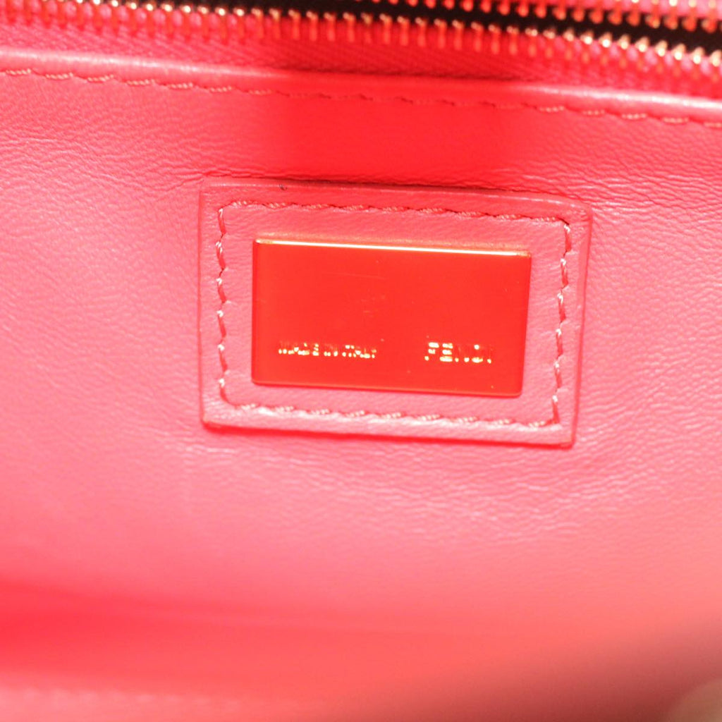 FENDI micro picaboo Hand Bag Leather 2way Orange am3883