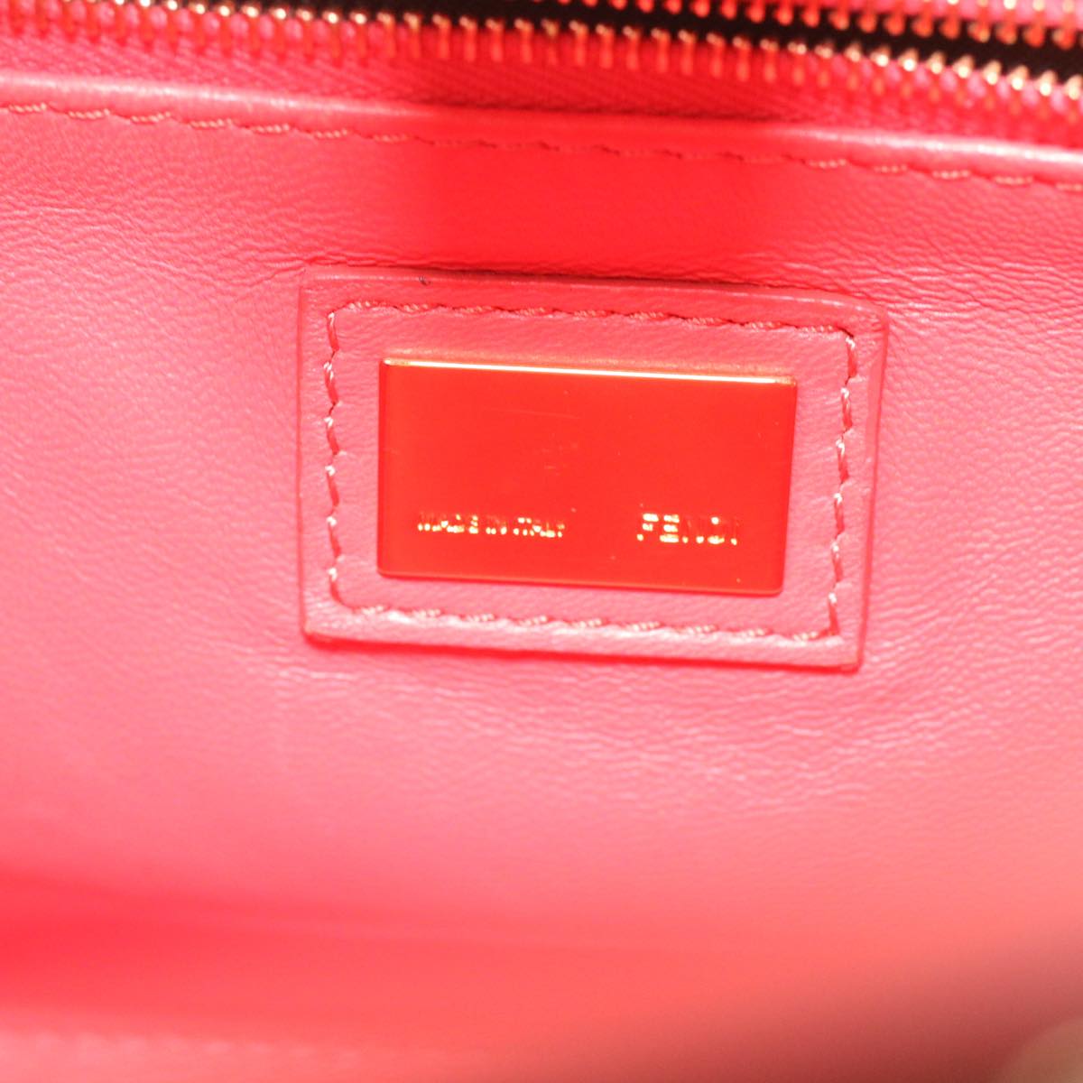 FENDI micro picaboo Hand Bag Leather 2way Orange am3883