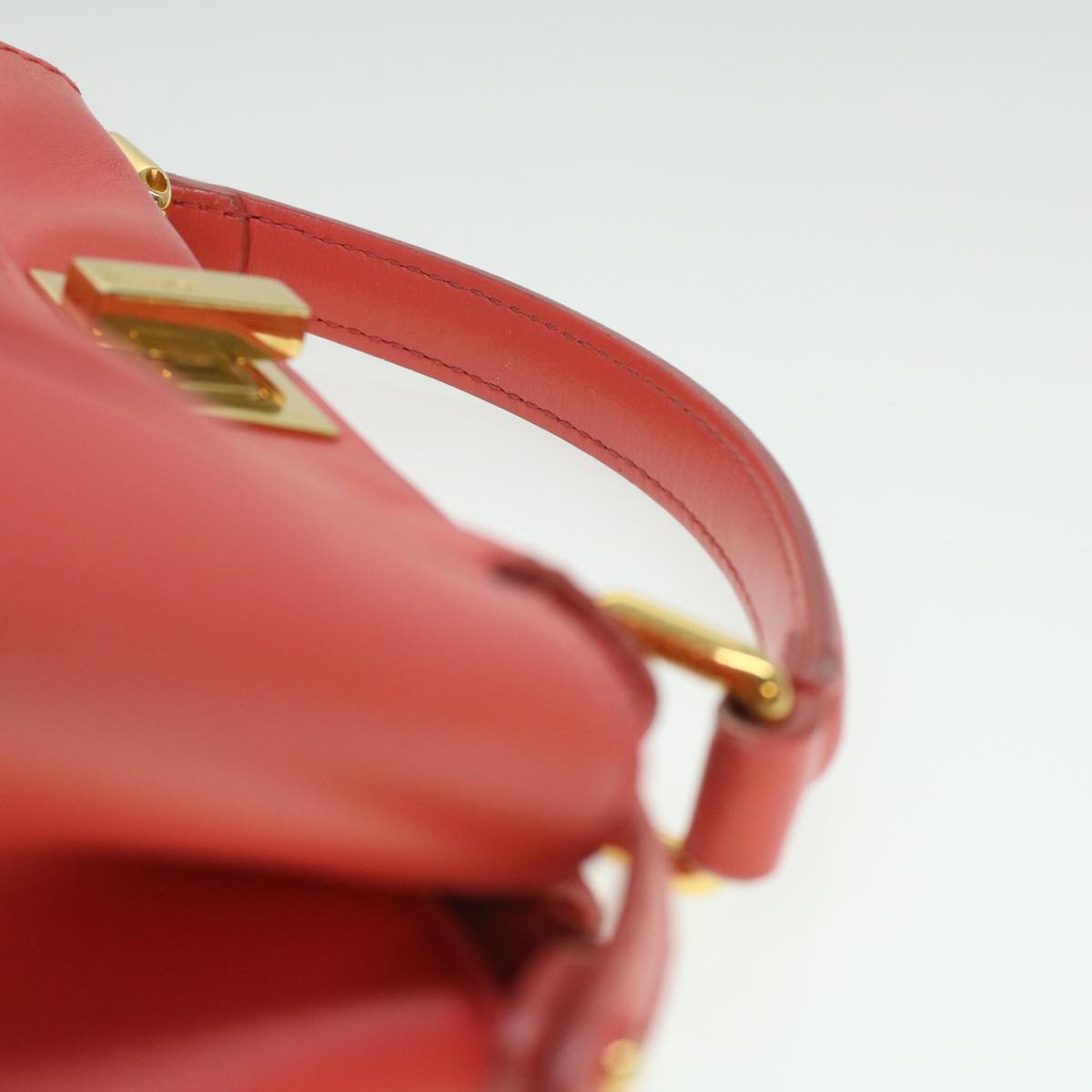 FENDI micro picaboo Hand Bag Leather 2way Orange am3883