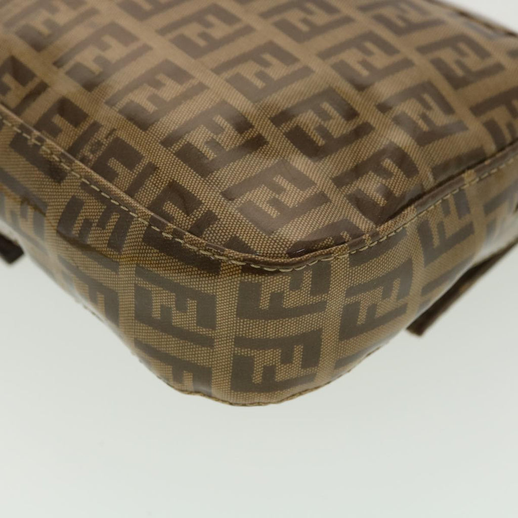 FENDI Mamma Baguette Zucchino Shoulder Bag Coated Canvas Brown am3912