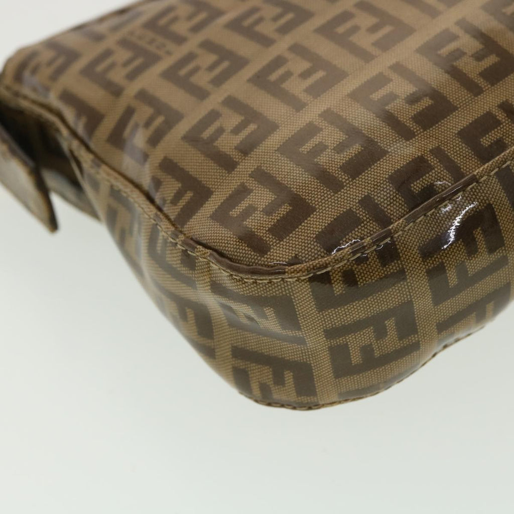 FENDI Mamma Baguette Zucchino Shoulder Bag Coated Canvas Brown am3912