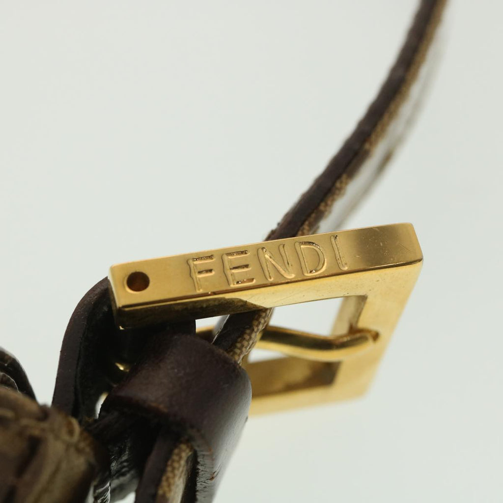 FENDI Mamma Baguette Zucchino Shoulder Bag Coated Canvas Brown am3912