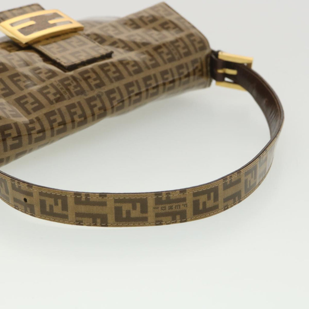 FENDI Mamma Baguette Zucchino Shoulder Bag Coated Canvas Brown am3912
