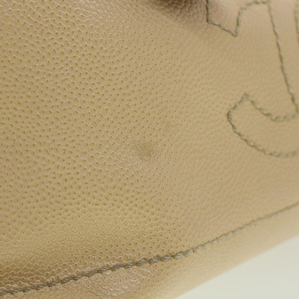 CHANEL Shoulder Bag Caviar Skin Beige CC am3924