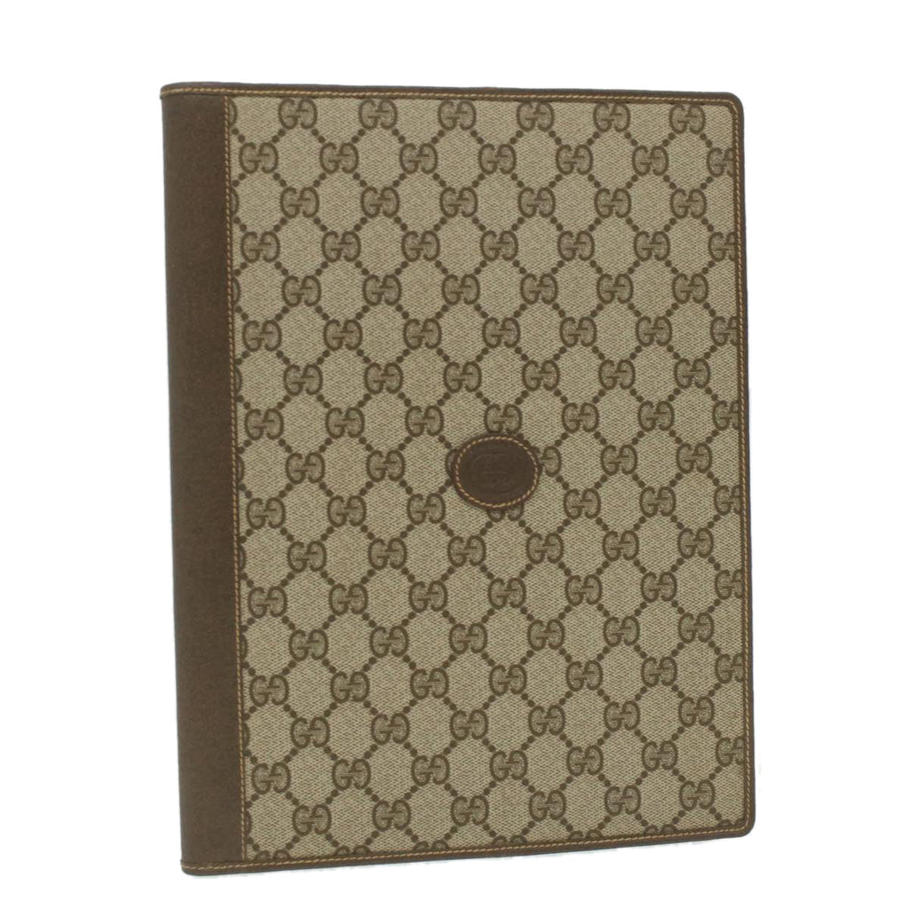 GUCCI GG Canvas Day Planner Cover PVC Leather Beige am3940