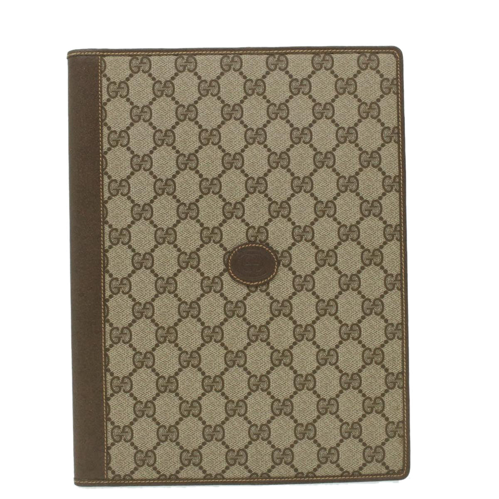 GUCCI GG Canvas Day Planner Cover PVC Leather Beige am3940