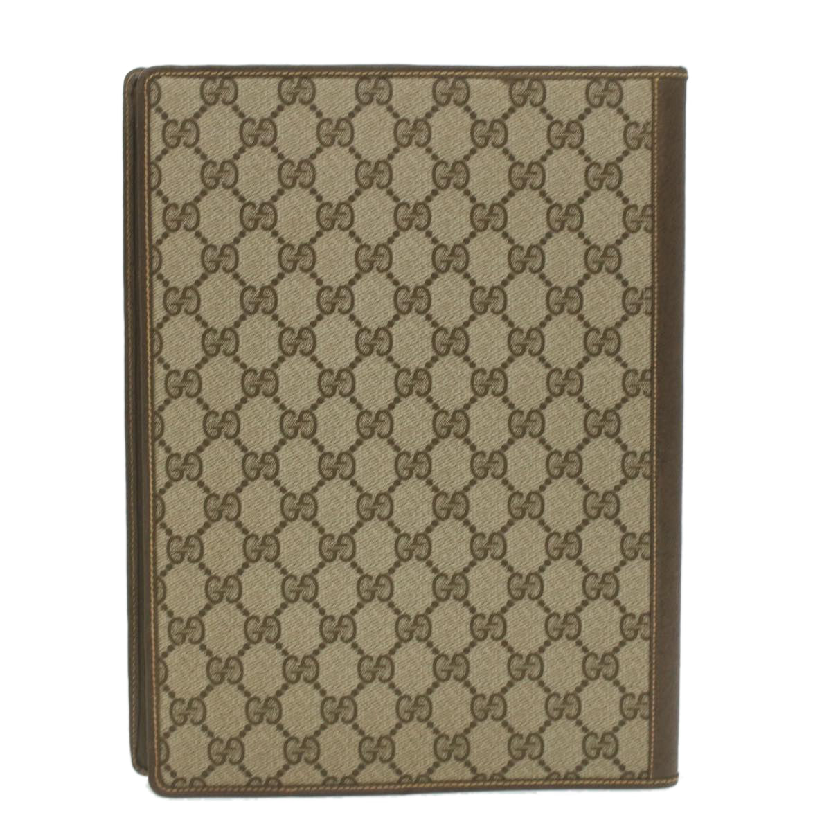 GUCCI GG Canvas Day Planner Cover PVC Leather Beige am3940