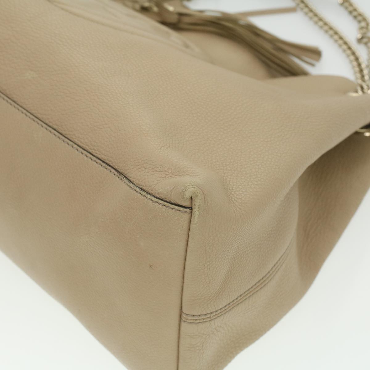 GUCCI Chain Soho Shoulder Bag Leather Beige 310306 am3948
