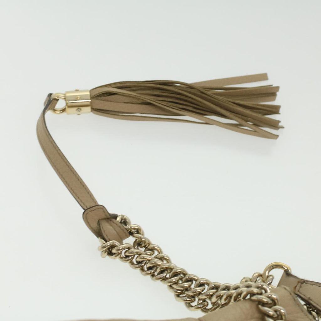 GUCCI Chain Soho Shoulder Bag Leather Beige 310306 am3948