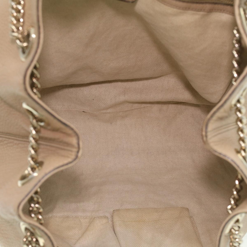 GUCCI Chain Soho Shoulder Bag Leather Beige 310306 am3948