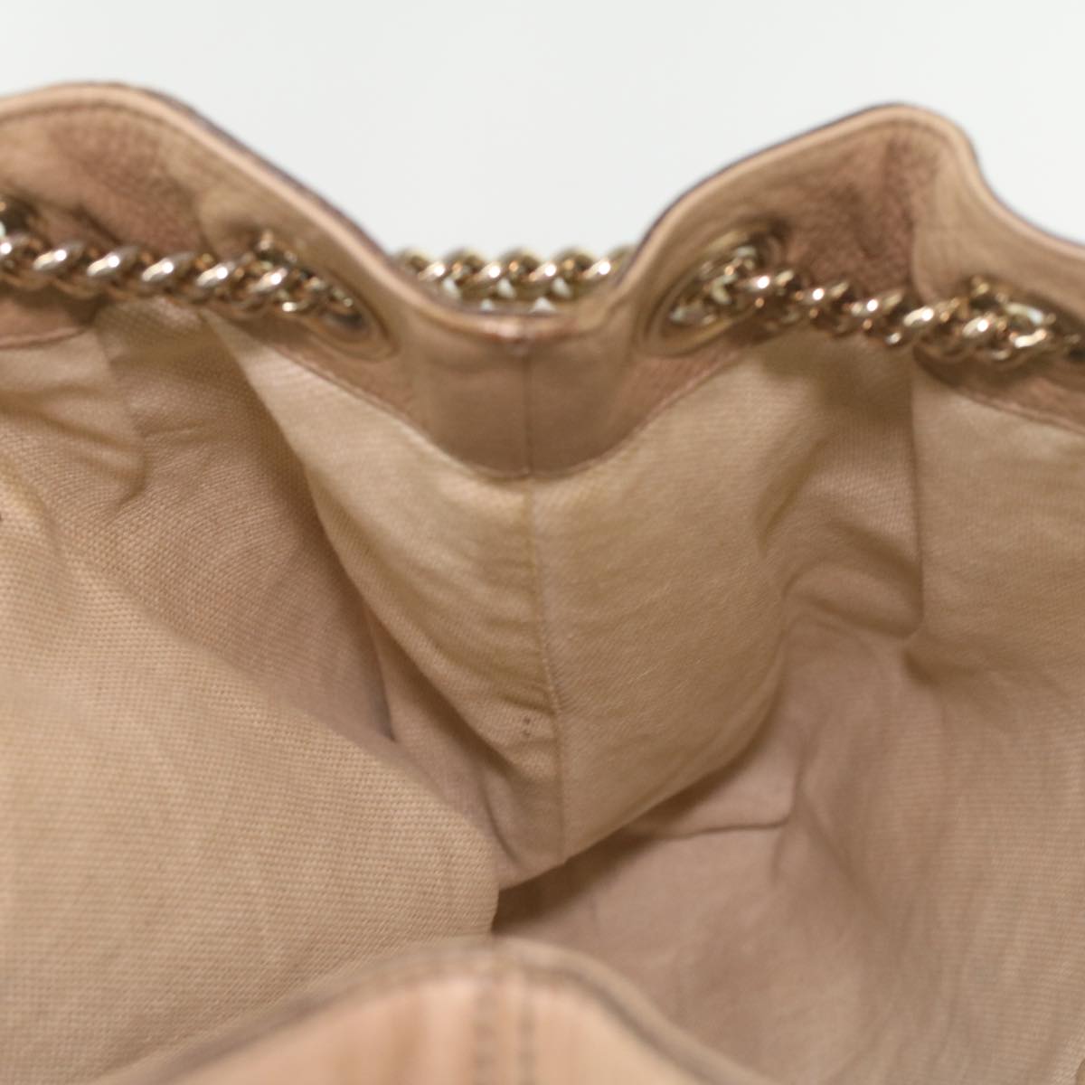 GUCCI Chain Soho Shoulder Bag Leather Beige 310306 am3948