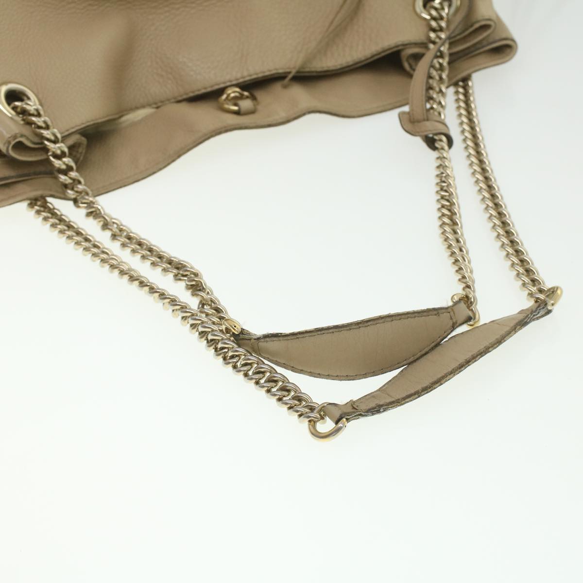 GUCCI Chain Soho Shoulder Bag Leather Beige 310306 am3948