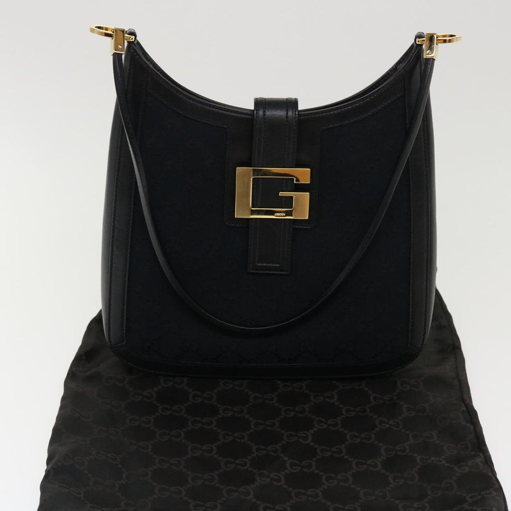 GUCCI GG Canvas Shoulder Bag Black 4142 am3951