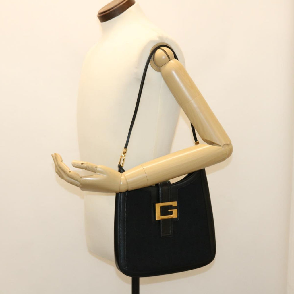 GUCCI GG Canvas Shoulder Bag Black 4142 am3951