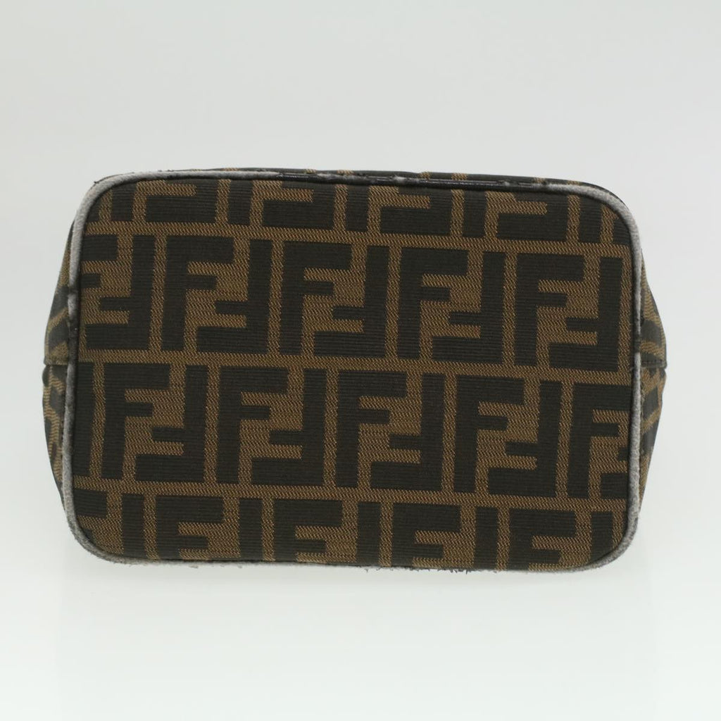 FENDI Zucca Canvas Mamma Baguette Shoulder Bag Nylon Brown Black am3962