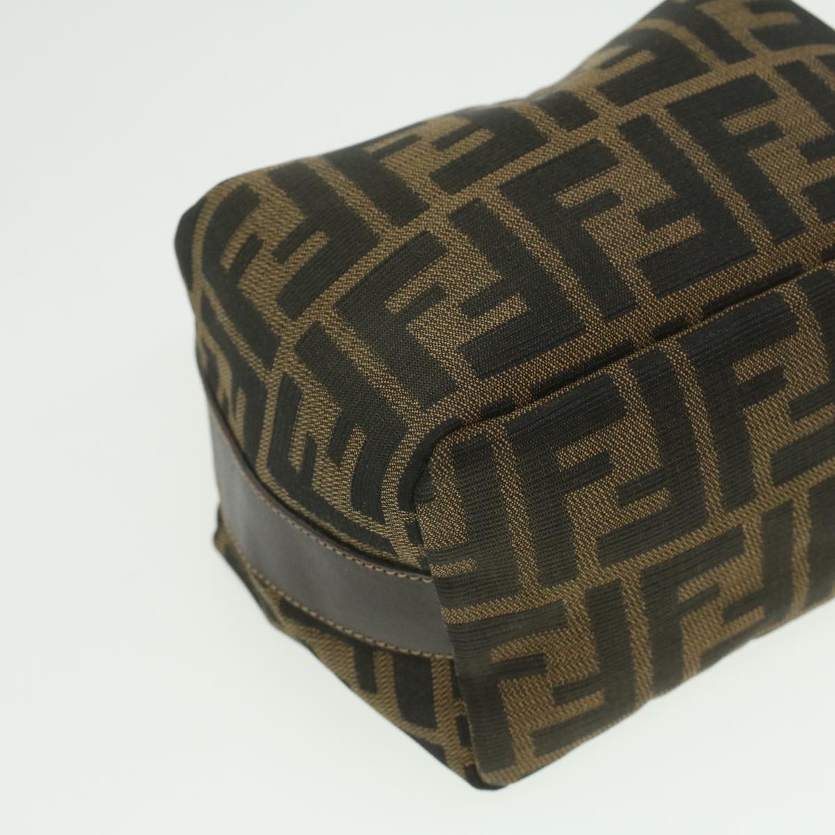 FENDI Zucca Canvas hand Pouch Nylon Brown Black am3972