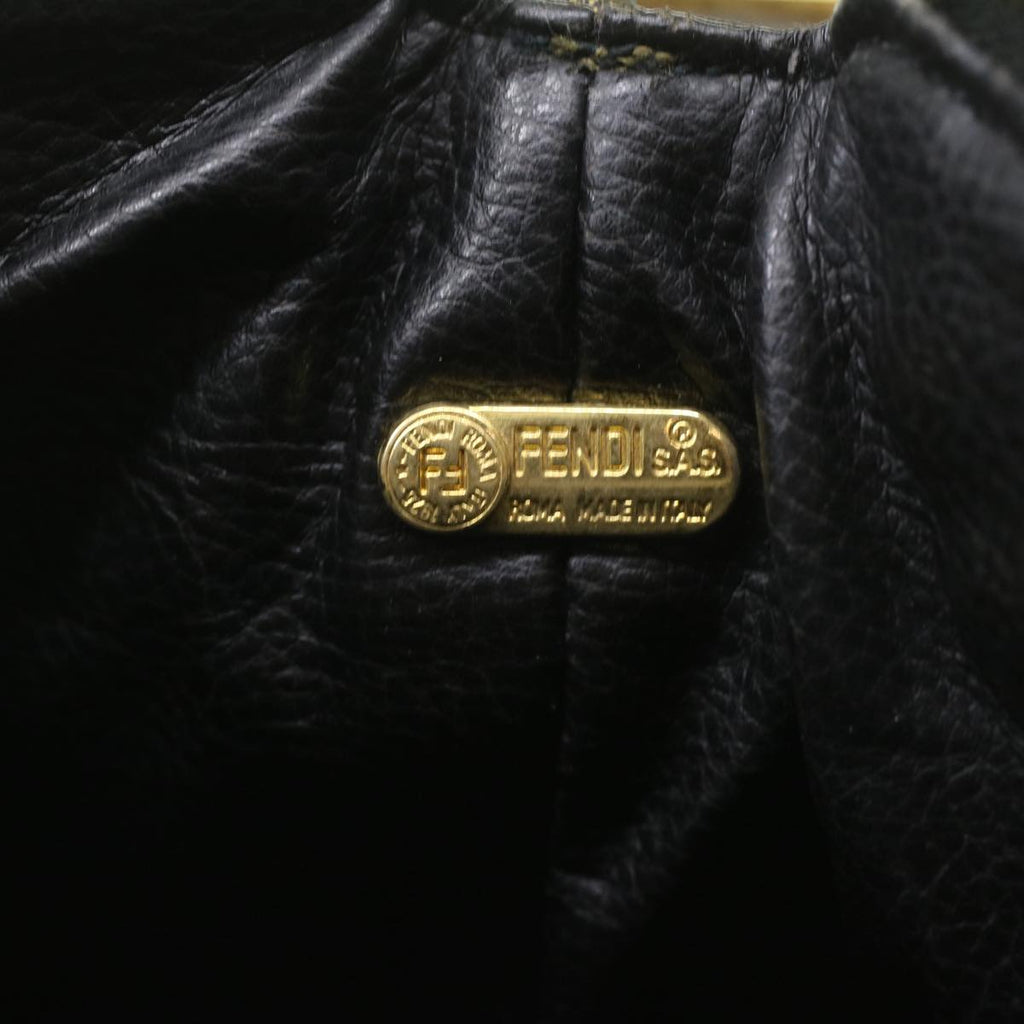 FENDI Zucca Canvas hand Pouch Nylon Brown Black am3972