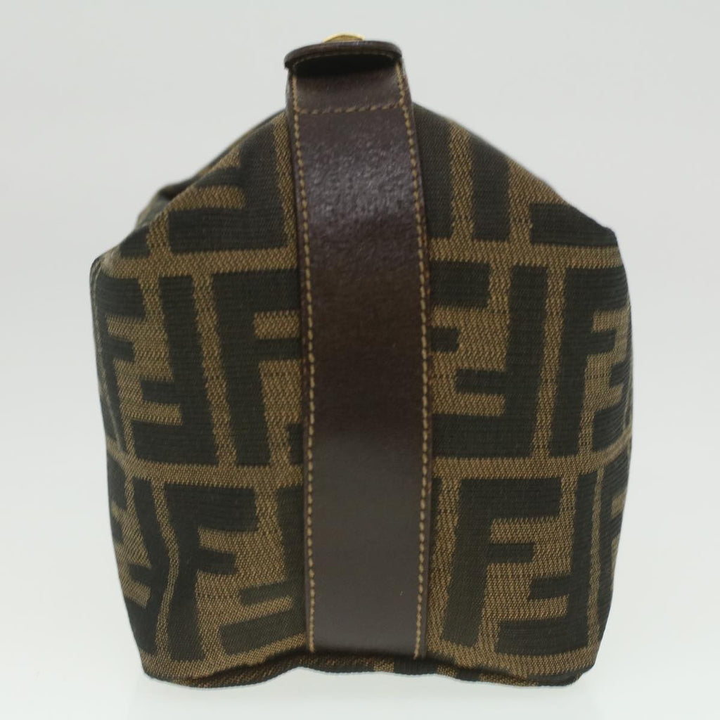 FENDI Zucca Canvas hand Pouch Nylon Brown Black am3972