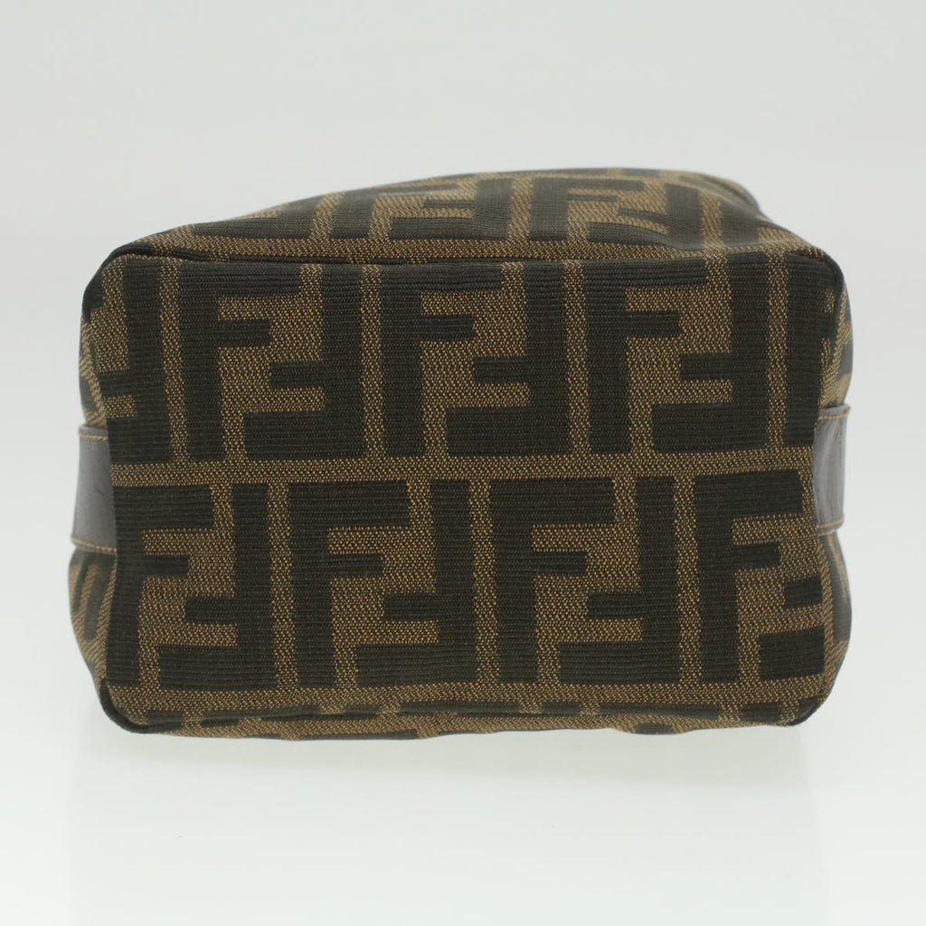 FENDI Zucca Canvas hand Pouch Nylon Brown Black am3972