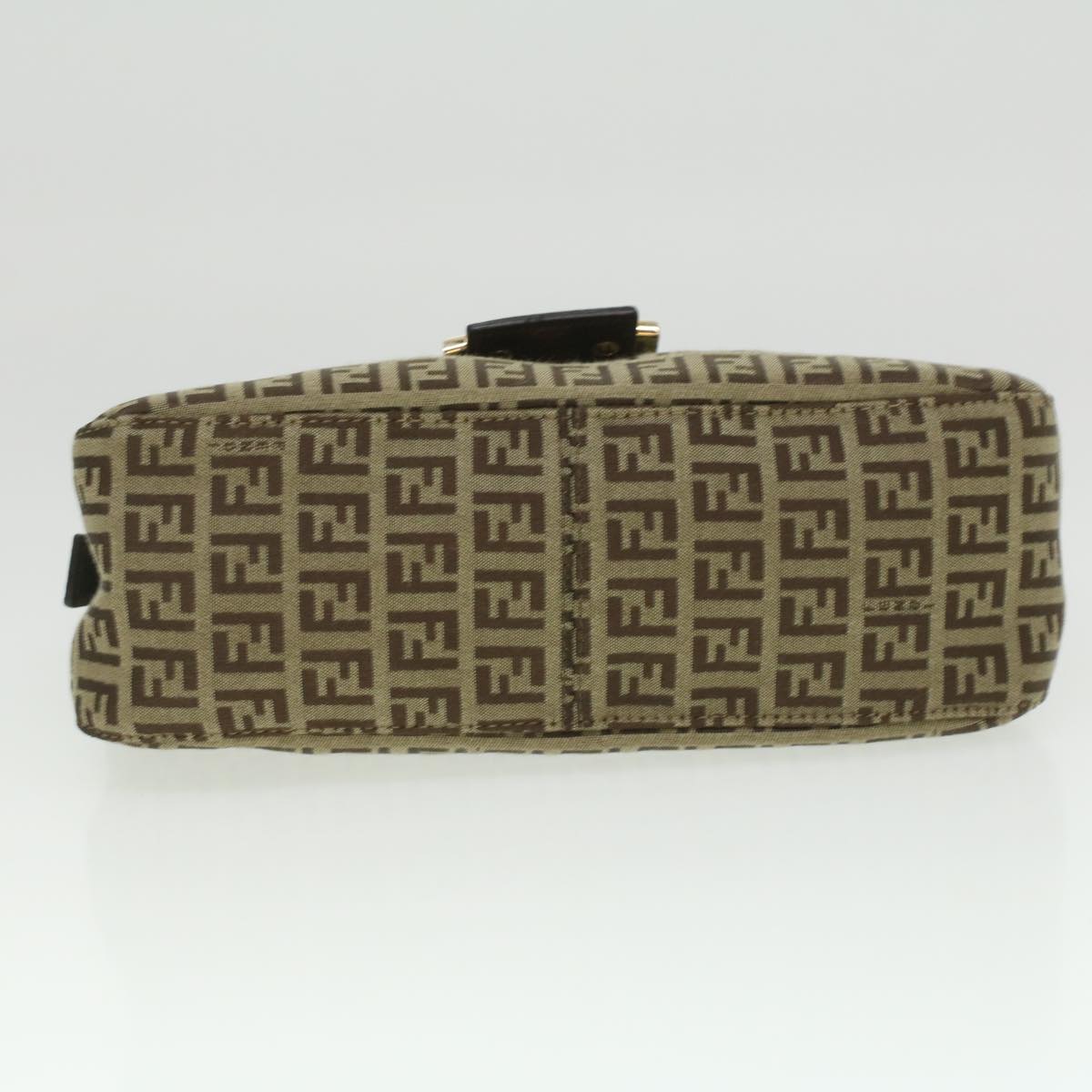 FENDI Zucca Canvas Mamma Baguette Shoulder Bag Nylon Brown Black am3973