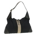 GUCCI GG Canvas Jackie Shoulder Bag Black 001.4075 am3986