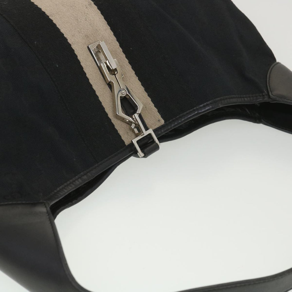 GUCCI GG Canvas Jackie Shoulder Bag Black 001.4075 am3986