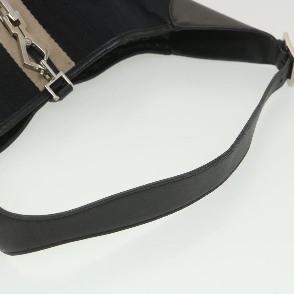 GUCCI GG Canvas Jackie Shoulder Bag Black 001.4075 am3986
