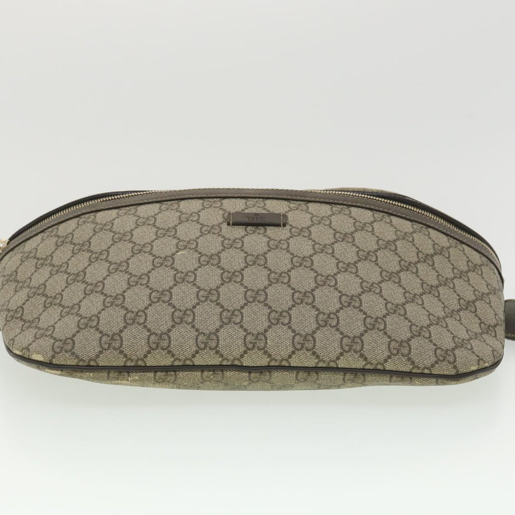 GUCCI GG Canvas Waist Bag PVC Leather Beige 211110 am3994