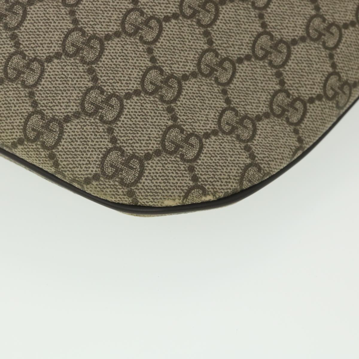 GUCCI GG Canvas Waist Bag PVC Leather Beige 211110 am3994