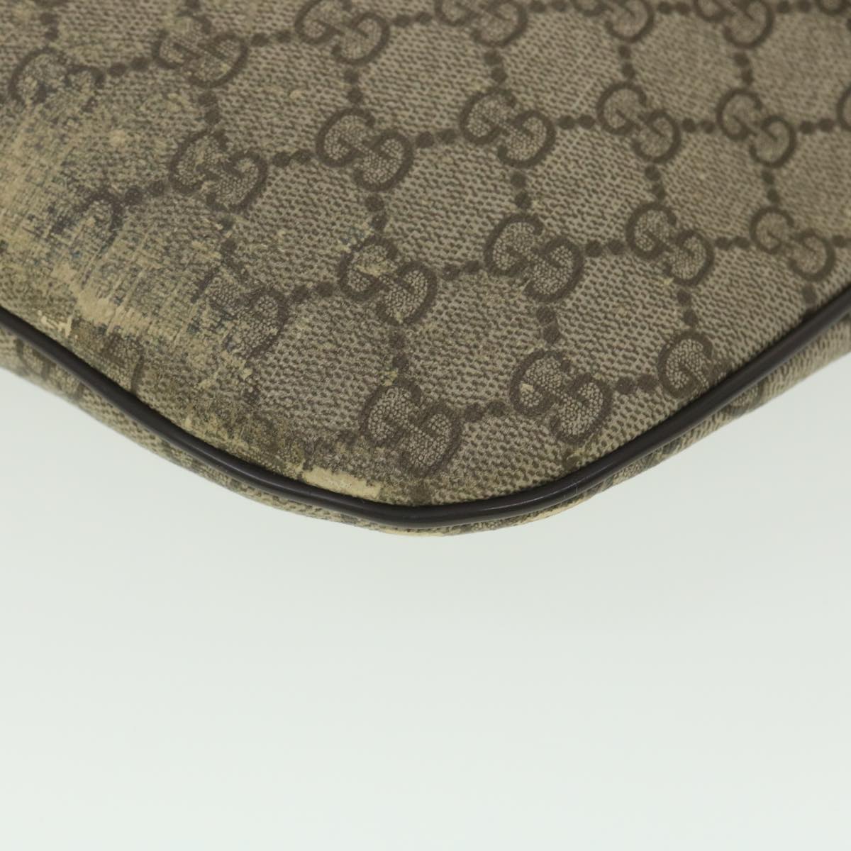 GUCCI GG Canvas Waist Bag PVC Leather Beige 211110 am3994
