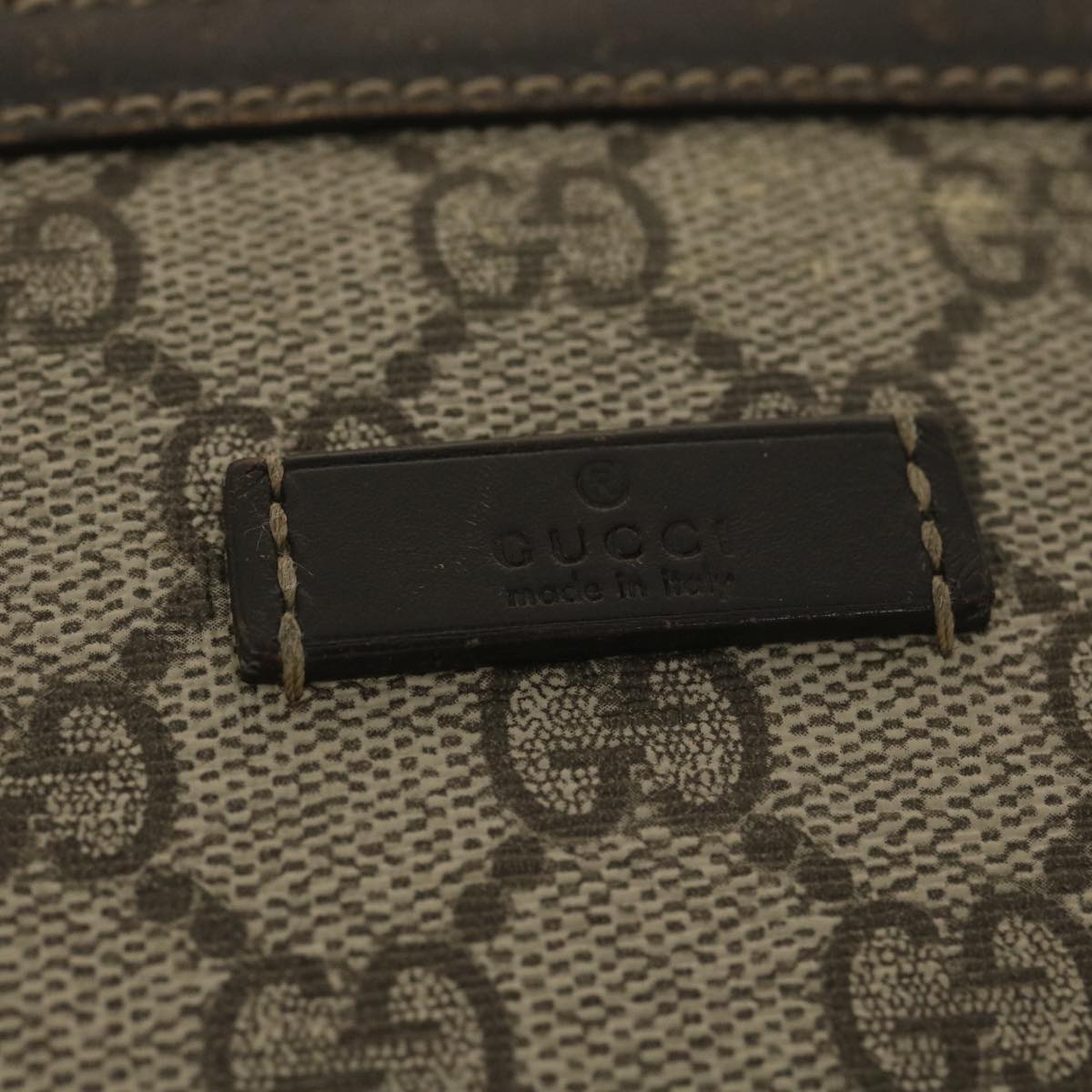 GUCCI GG Canvas Waist Bag PVC Leather Beige 211110 am3994
