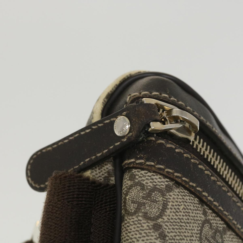 GUCCI GG Canvas Waist Bag PVC Leather Beige 211110 am3994