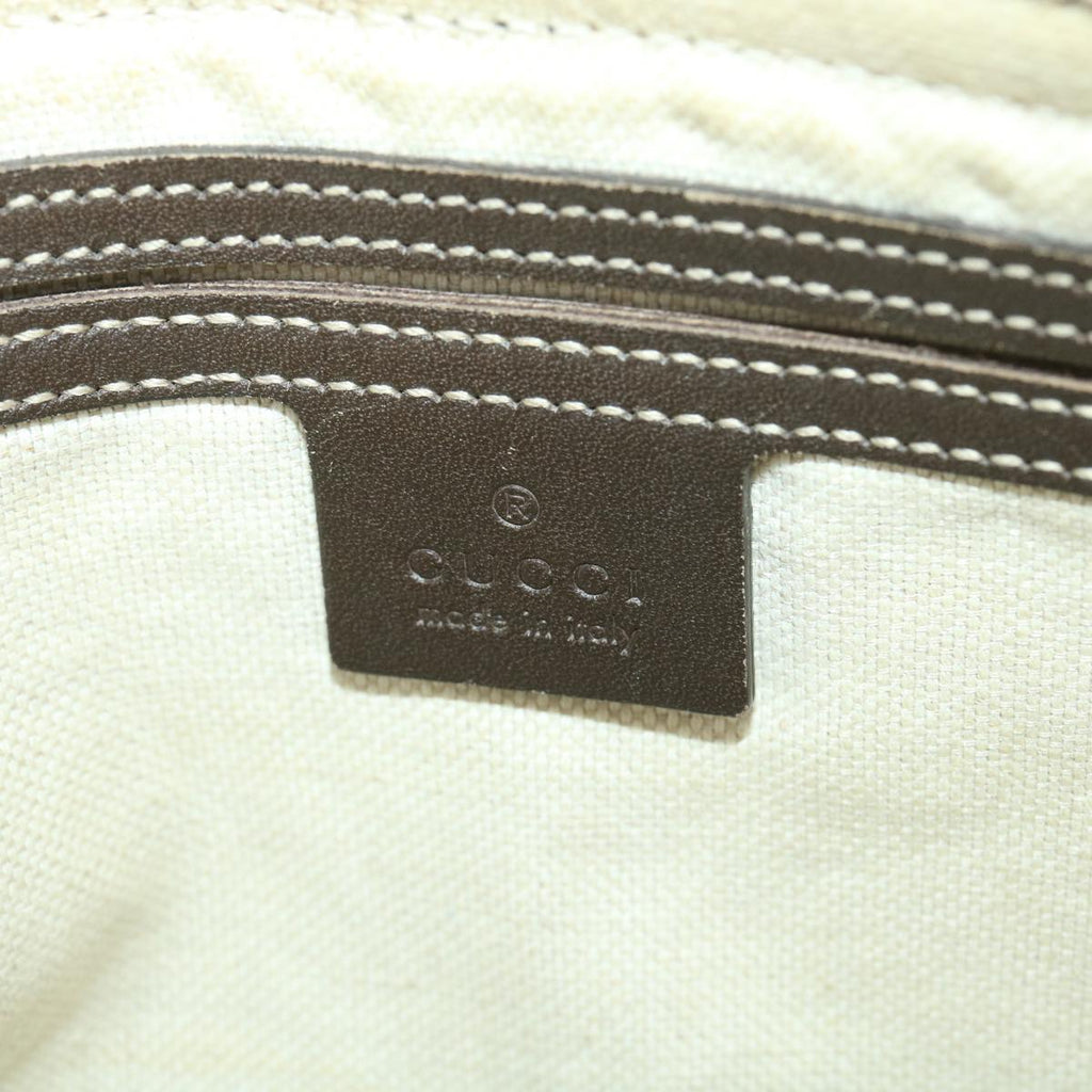 GUCCI GG Canvas Waist Bag PVC Leather Beige 211110 am3994