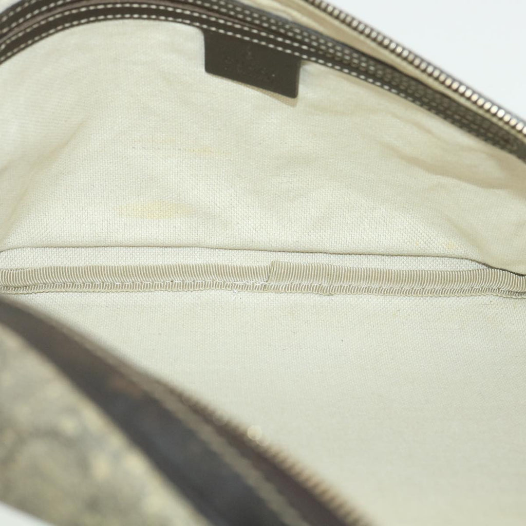 GUCCI GG Canvas Waist Bag PVC Leather Beige 211110 am3994