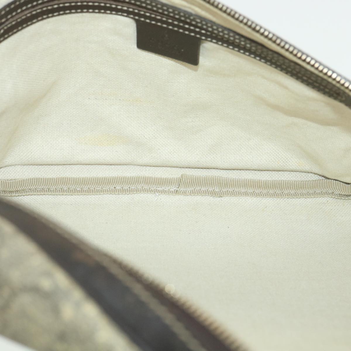 GUCCI GG Canvas Waist Bag PVC Leather Beige 211110 am3994