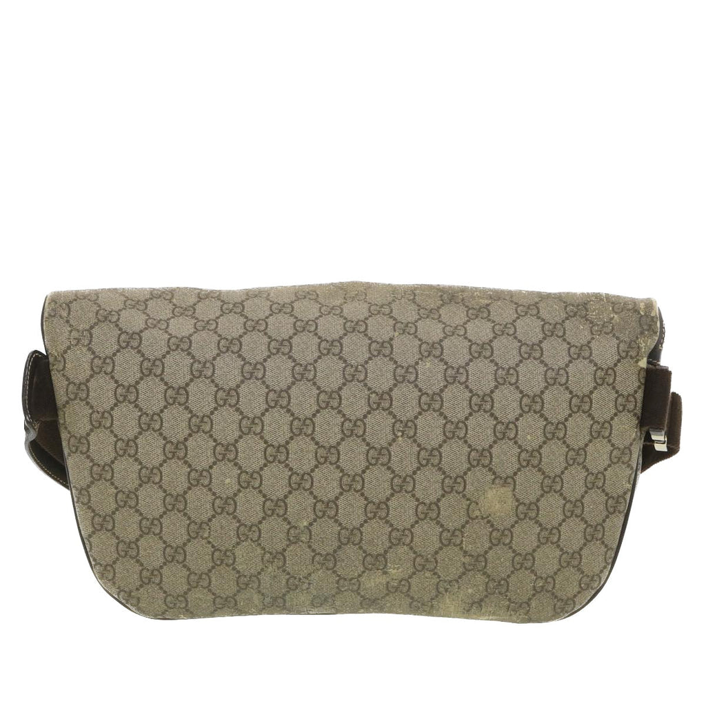 GUCCI GG Canvas Waist Bag PVC Leather Beige 211110 am3994