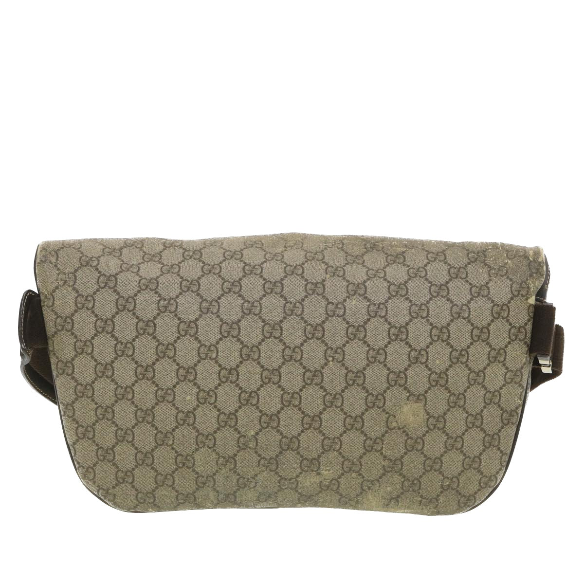 GUCCI GG Canvas Waist Bag PVC Leather Beige 211110 am3994