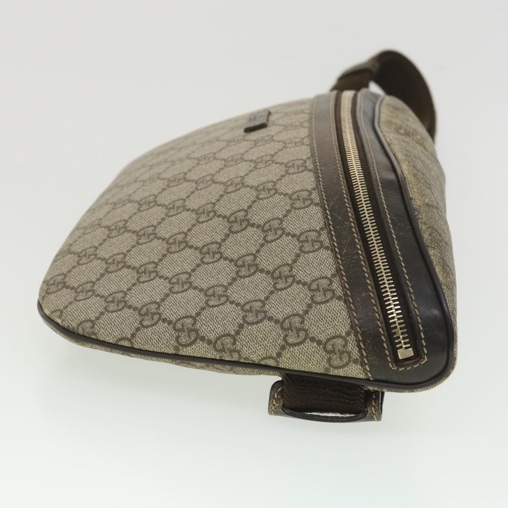 GUCCI GG Canvas Waist Bag PVC Leather Beige 211110 am3994