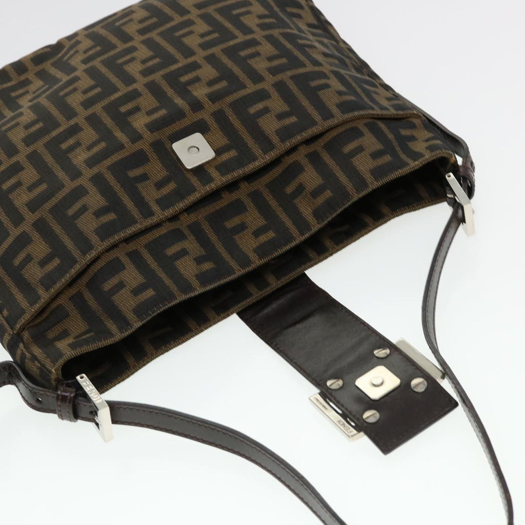 FENDI Zucca Canvas Mamma Baguette Shoulder Bag Brown 2258 26727 009 am4024