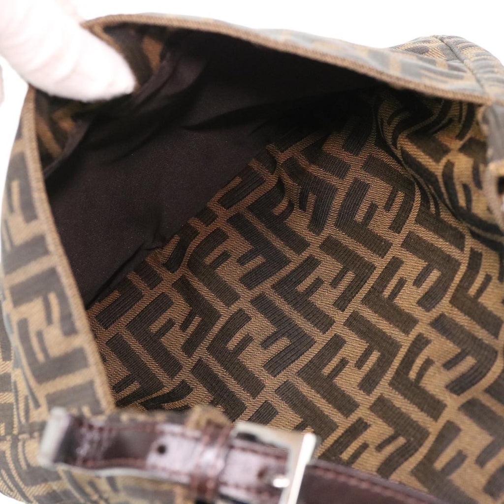 FENDI Zucca Canvas Mamma Baguette Shoulder Bag Brown 2258 26727 009 am4024