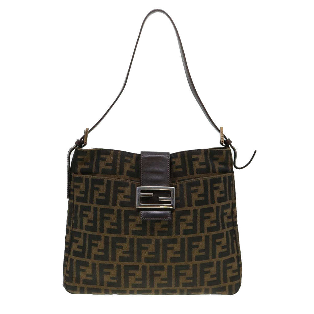 FENDI Zucca Canvas Mamma Baguette Shoulder Bag Brown 2258 26727 009 am4024