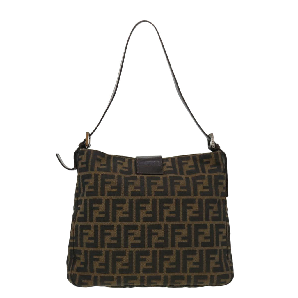 FENDI Zucca Canvas Mamma Baguette Shoulder Bag Brown 2258 26727 009 am4024