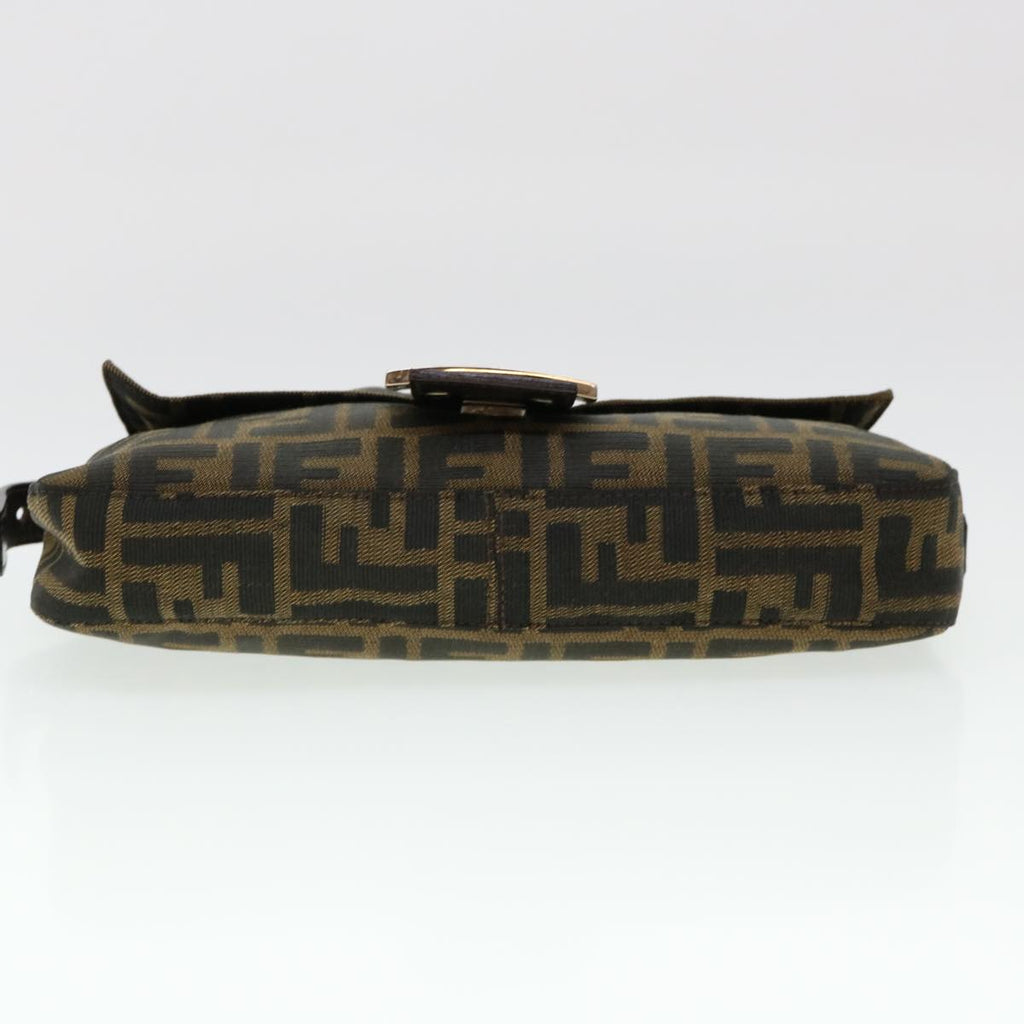 FENDI Zucca Canvas Mamma Baguette Shoulder Bag Brown Black 232126424 am4025