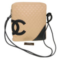 CHANEL Cambon Line Shoulder Bag Caviar Skin Beige CC am4027