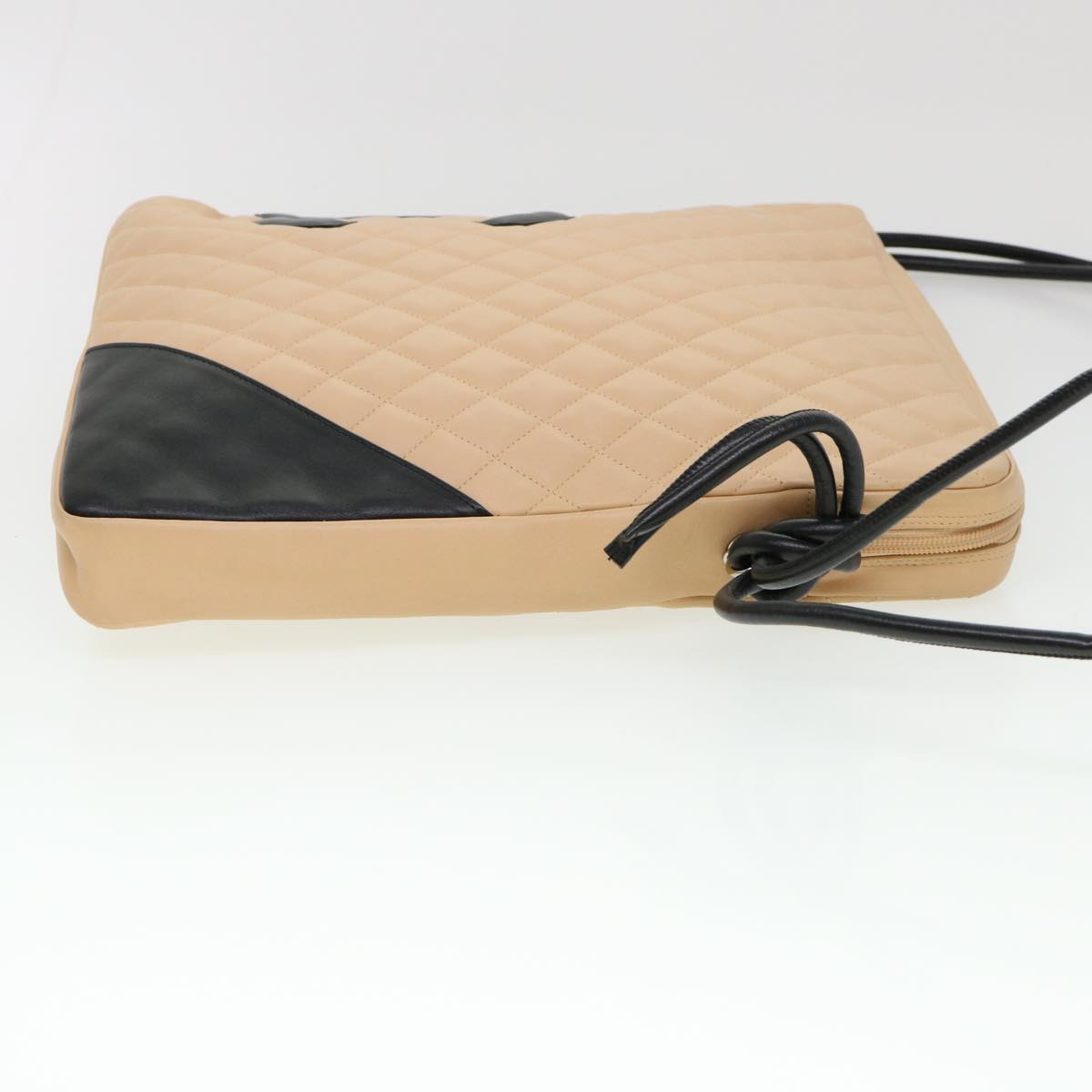 CHANEL Cambon Line Shoulder Bag Caviar Skin Beige CC am4027