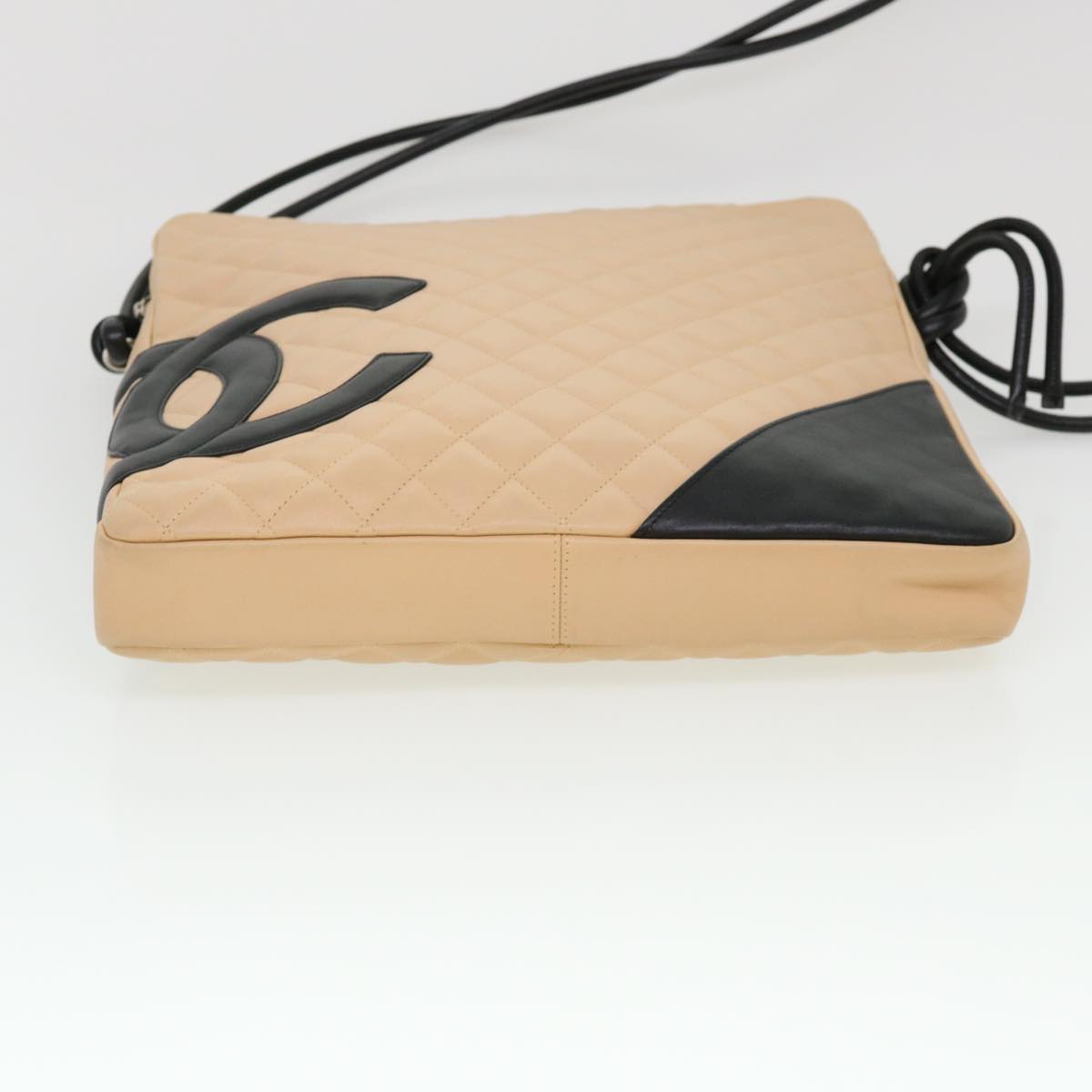 CHANEL Cambon Line Shoulder Bag Caviar Skin Beige CC am4027