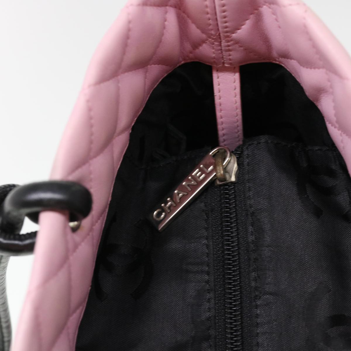 CHANEL Cambon Line Shoulder Bag Caviar Skin Pink CC am4029A