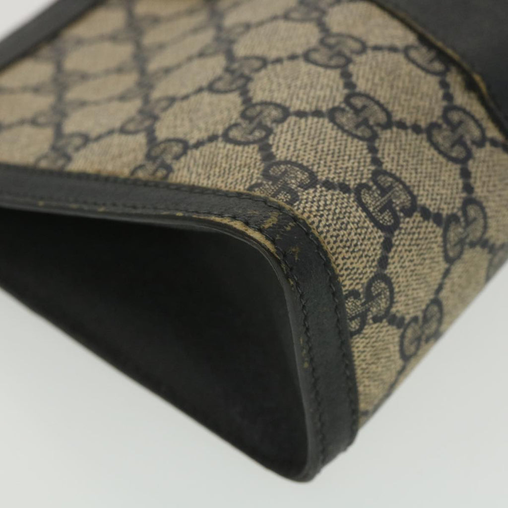 GUCCI GG Canvas Sherry Line Clutch Bag Gray Red Navy 89.01.032 am4045